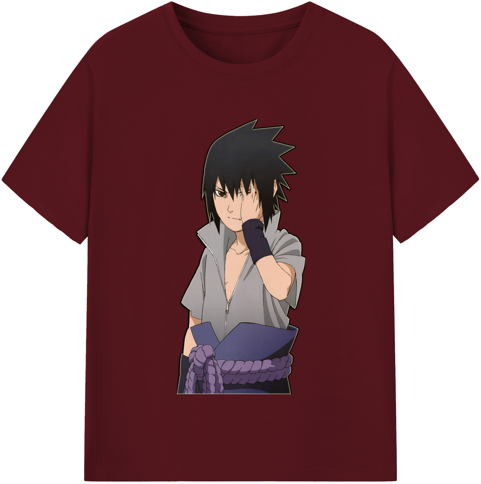 （画像用） NARUTO -ナルト- うちは サスケ Uchiha Sasuke 綿100％半袖Tシャツ（フロントプリント）